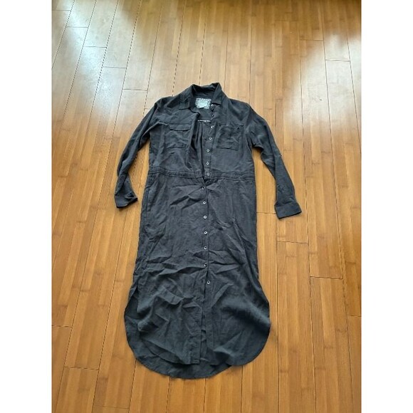 MAEVE Womens Jemima Carbon Gray Utility Drawstring Midi Shirt Dress Size US 2 - Picture 2 of 9